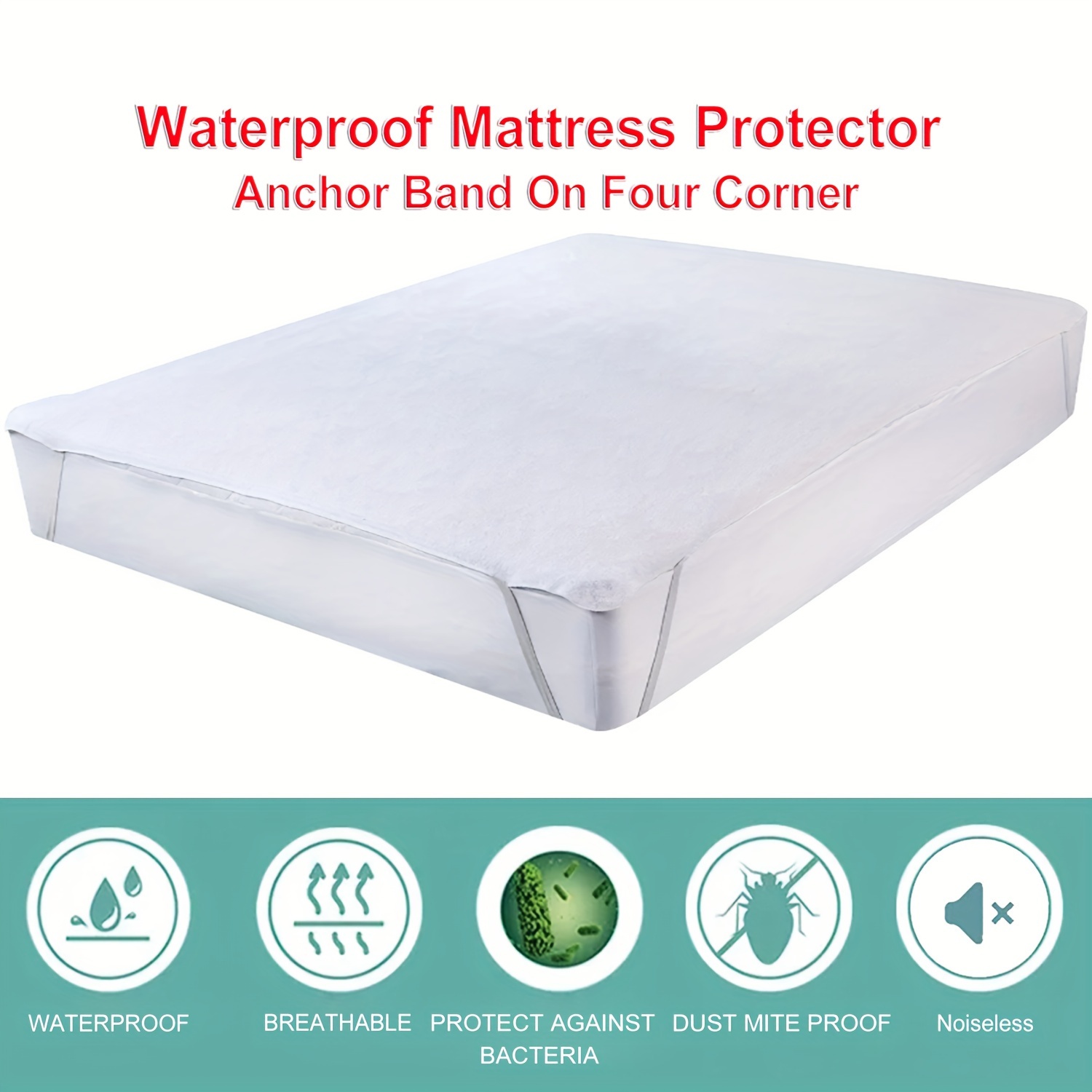 Waterproof Mattress Pad, Anchor Band Style: Bedwetting Store - Protective  Bedding