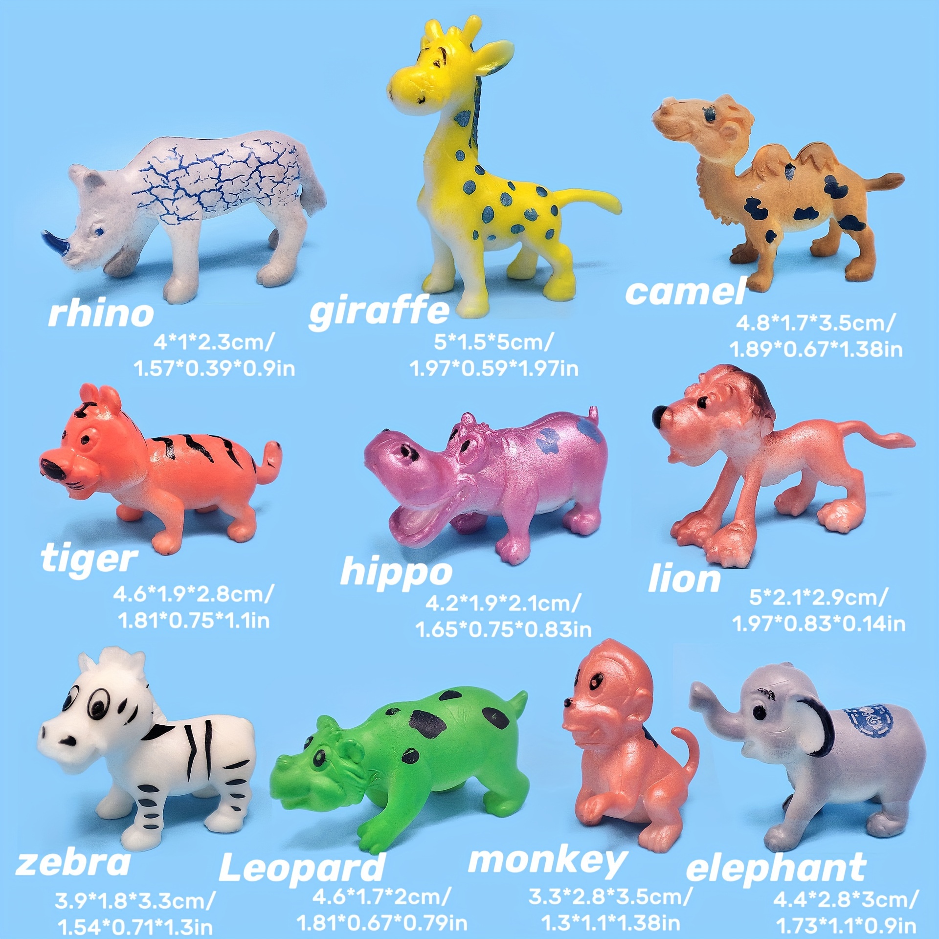 Figuras de animales, 12 piezas de juguetes de animales de granja, juego  educativo realista de animales de aprendizaje para fiestas, juguetes de  baño