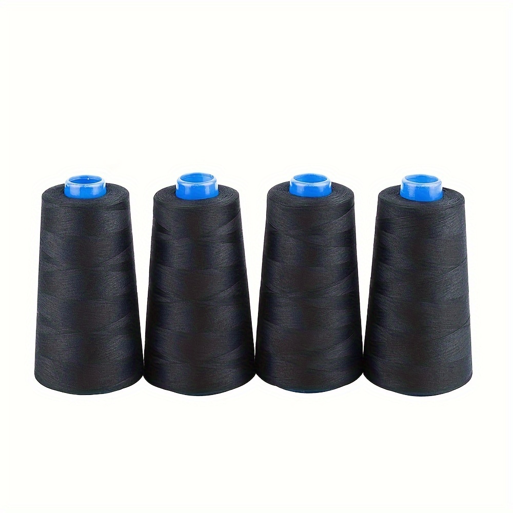 

4pcs Black Sewing Thread 100% Polyester 3000 Yards/spool Of Yarn, 40/2 All-purpose Professional Threads For Sewing Machine And Overlock
