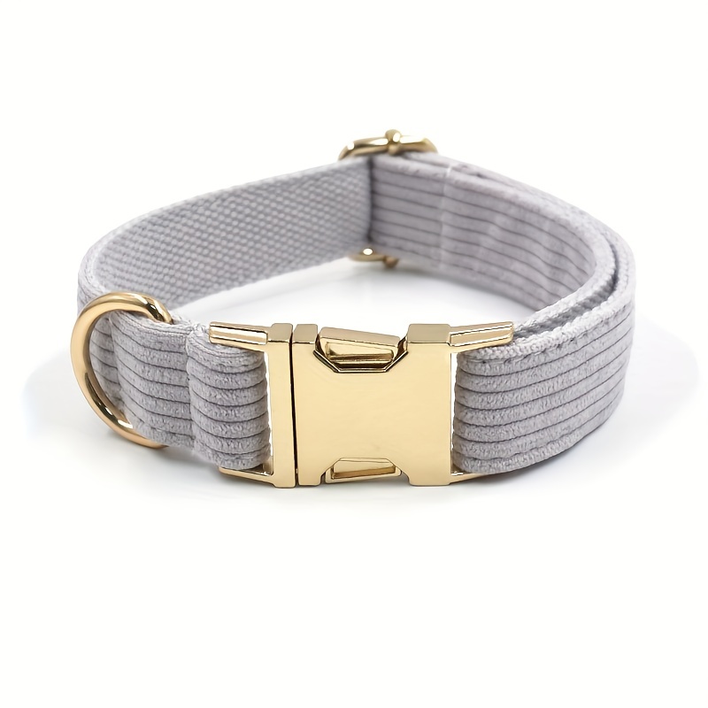Personalized Corduroy Dog Collar with DIY Engraved Name