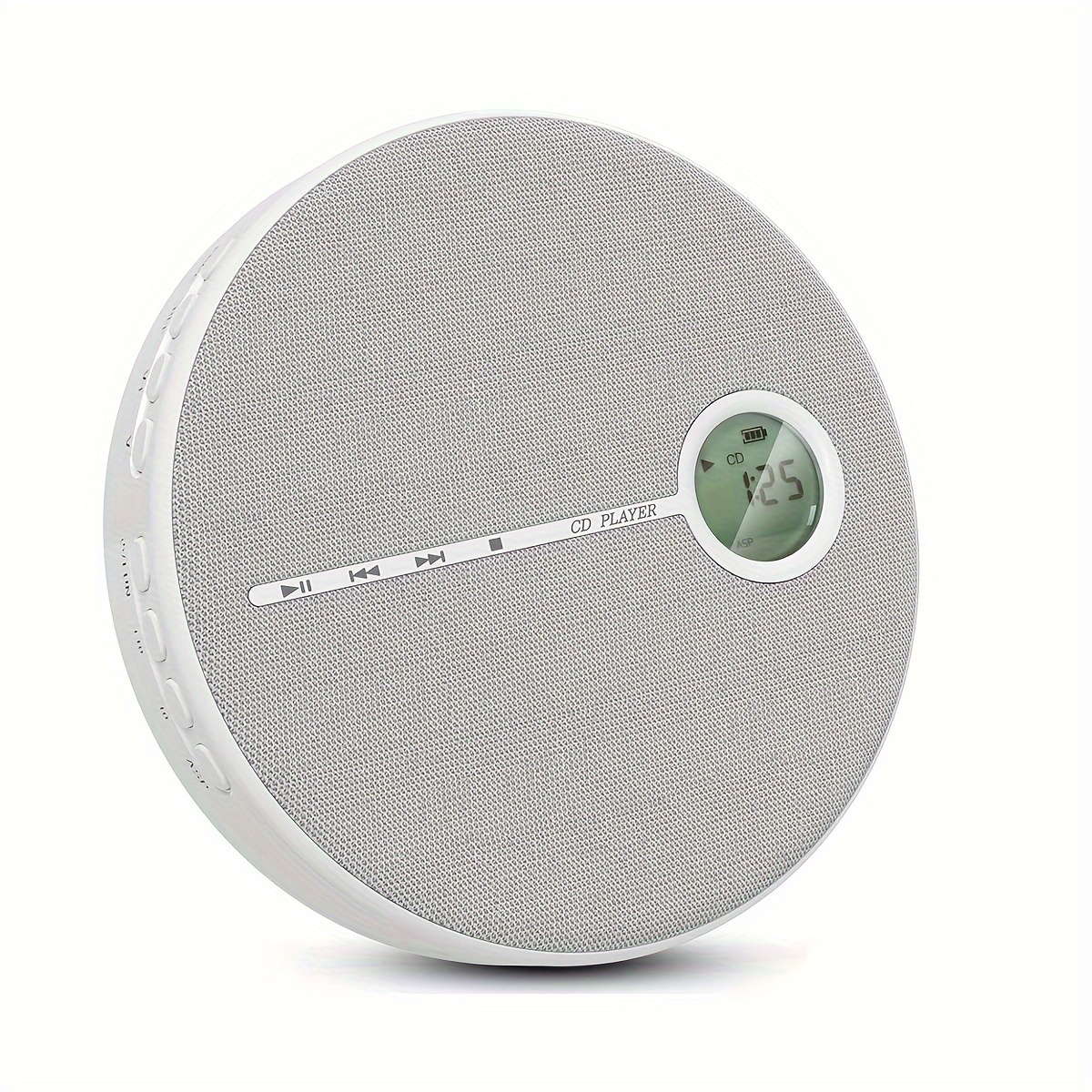 Reproductor de CD portátil con altavoz, batería de litio de 1500 mAh,  reproductor de disco compacto recargable con doble conector para  auriculares