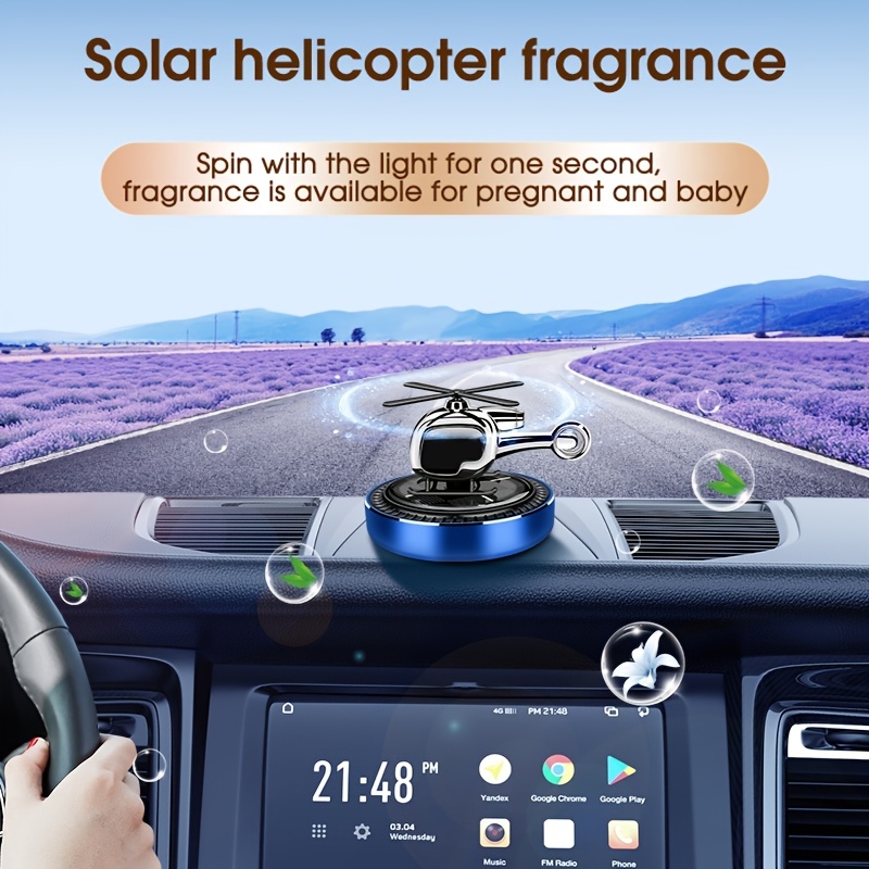 Auto Lufterfrischer Auto Duft Diffusor Solar Faux Kristall Hubschrauber  Parfüm Ornament Solar Auto Armaturenbrett Aromatherapie Ornament