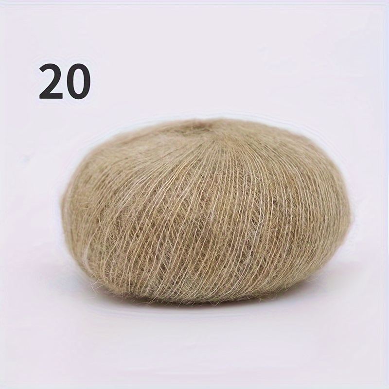 Soft Mohair Wool Yarn, Anti Pilling, Hand Washable, for Scarves, Shawls,  Sweaters, Hats, Shoes, Seat Cushions, 12 Colors Set (18 Khaki)