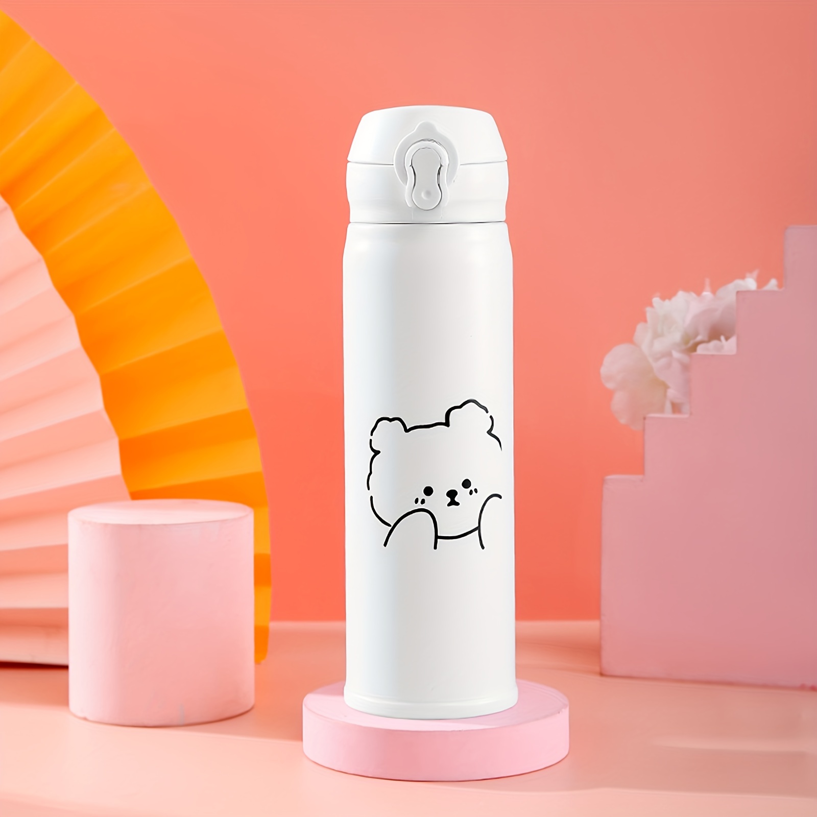 Cartoon Bear Vacuum Flask Stainless Steel Insulated Water - Temu