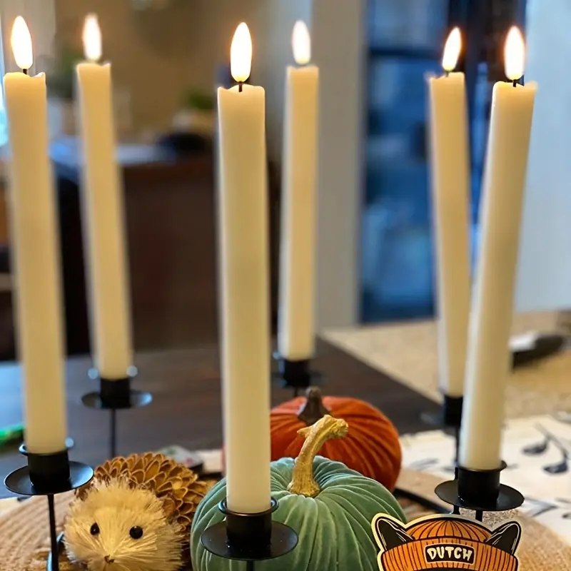 Bougies coniques vacillantes sans flamme, à mèche 3D, lampe avec téléc –  acacuss