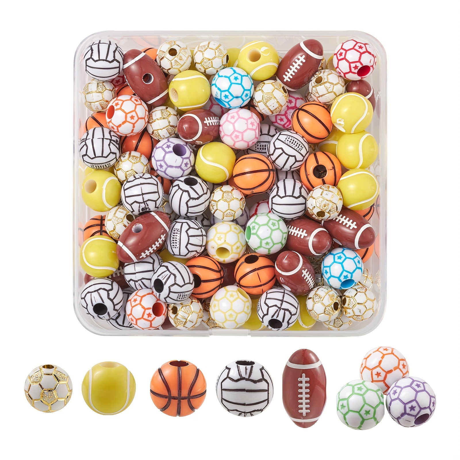 American Football Beads For Jewelry Making Sport Pony - Temu