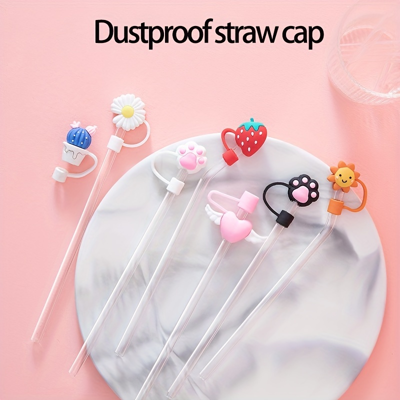 2pcs Straw Dust-proof Silicone Cap Straw Cover Compatible With 7mm-8mm Straw