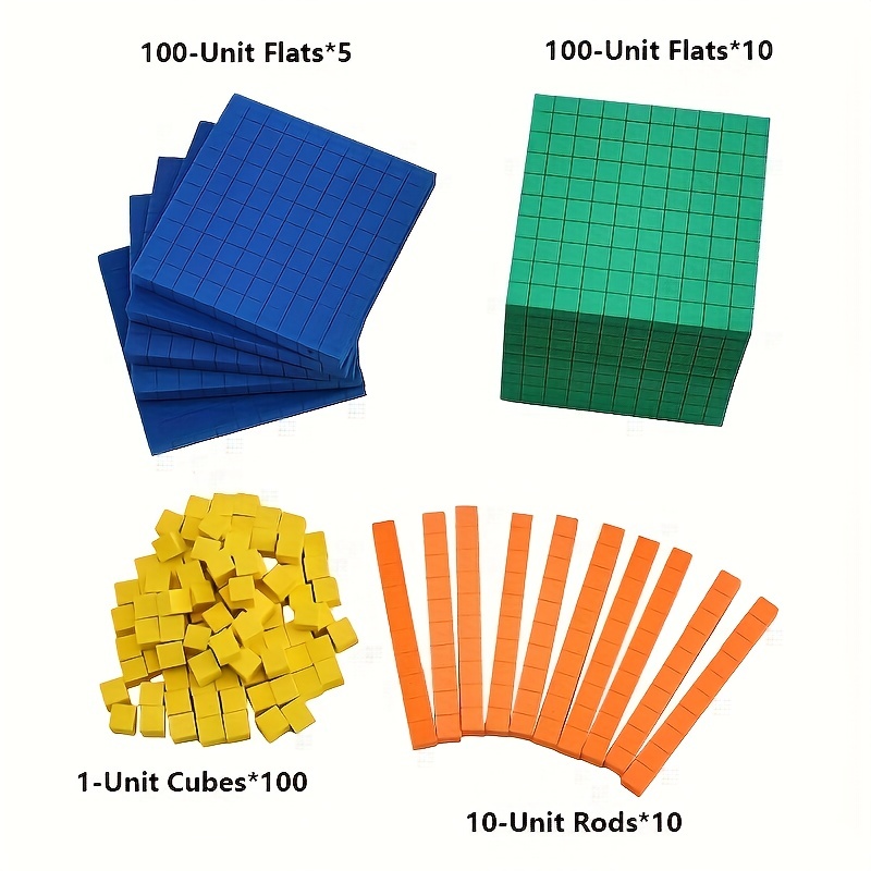 

116pcs/set, Differentiated Foam Base Ten Blocks Complete Set, Place Value Blocks, Counting Cubes, Base Ten Blocks Classroom Set, Math Blocks, Base 10 Math Manipulatives