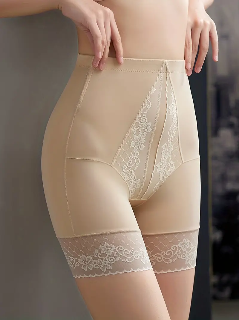 Contrast Lace Shaping Panties Tummy Control Compression - Temu Canada
