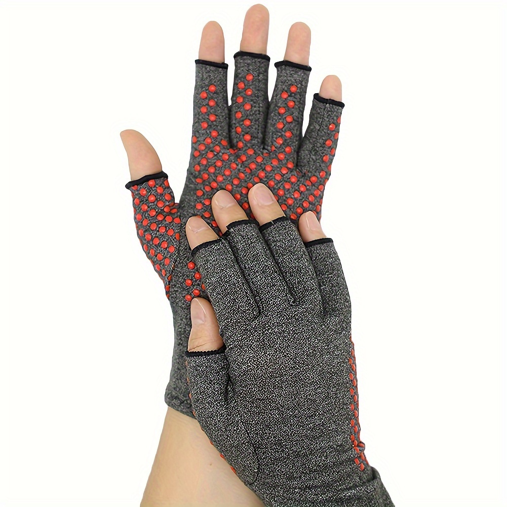 Copper Fiber Compression Gloves Fingerless Anti slip Gloves - Temu