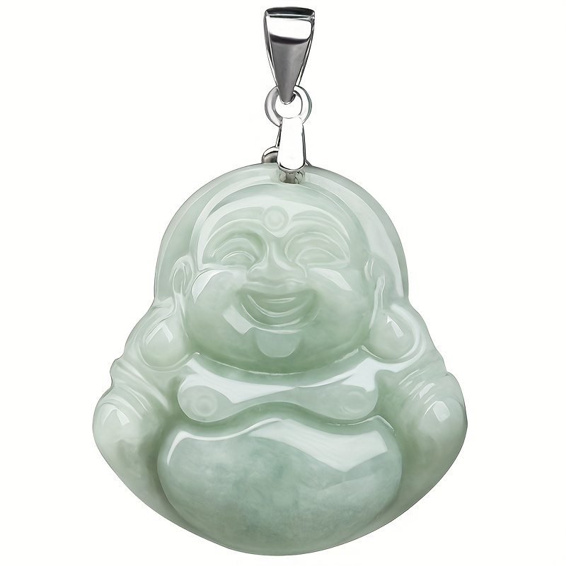 Natural Myanmar Jade Buddha Man Pendant Necklace