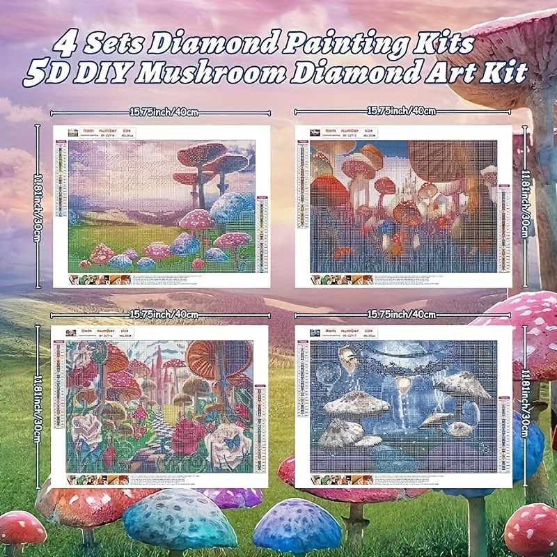 Kit Pittura Diamante, Serie Piante Fungo Luminoso Fai Da Te Kit Arte Pittura  Diamante 5d Per Adulti Bambini Principianti, Pittura Diamante Rotonda Piena  Di Diamanti Per La Decorazione Della Parete - Temu