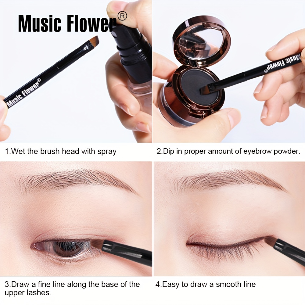 Music Flower 3 In 1 Eyeliner Gel & Eyebrow Cream Waterproof Smooth