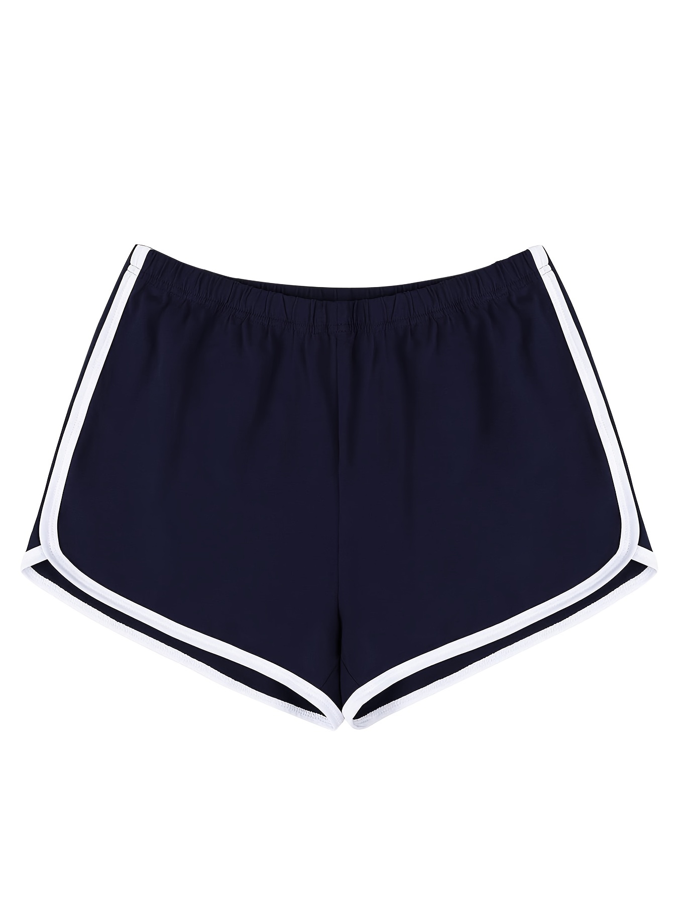 Republic of curves, Navy Blue Yoga Shorts With White stripe, Yoga Shorts