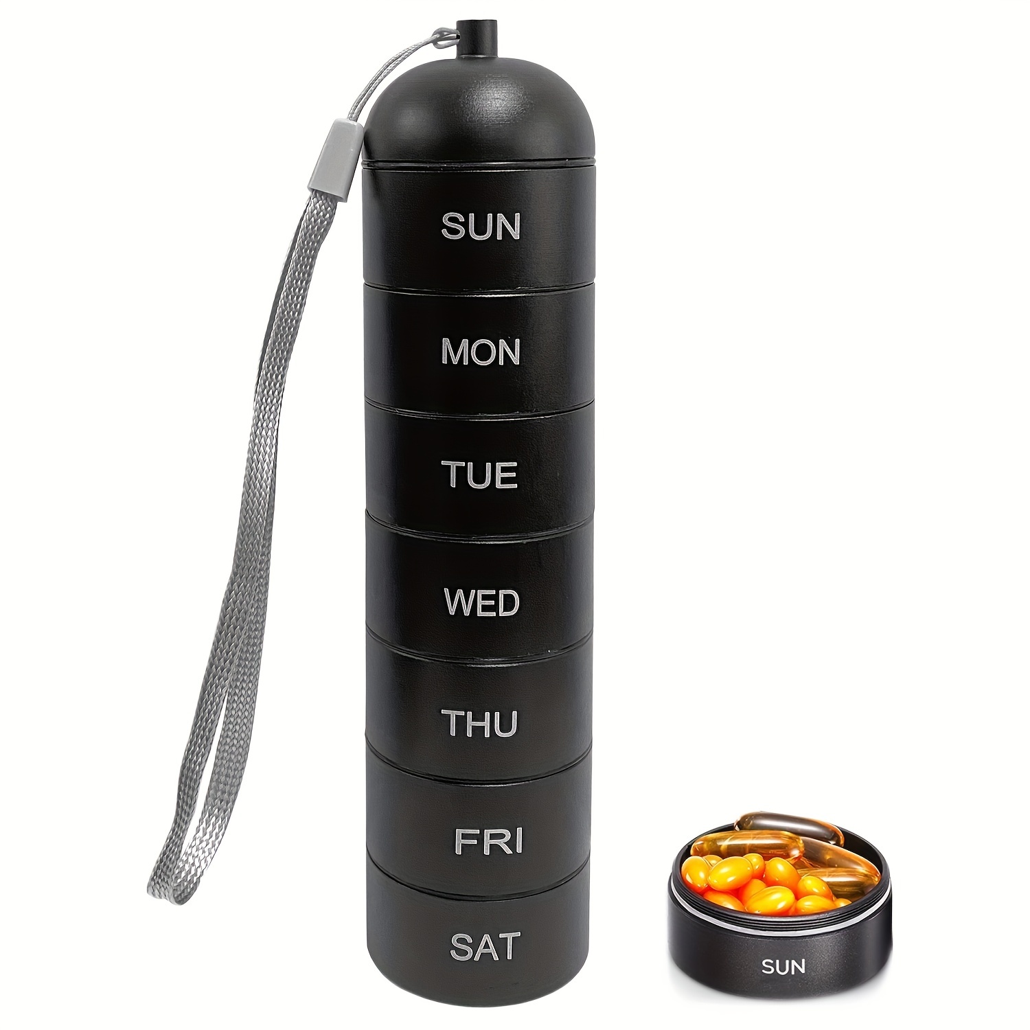 7-day Waterproof Metal Pill Organizer: Stackable, Bpa-free, And