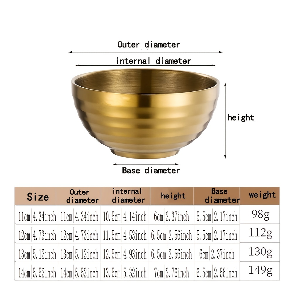 1pc Stainless Steel Double-Layer Heat-Insulated Bowl