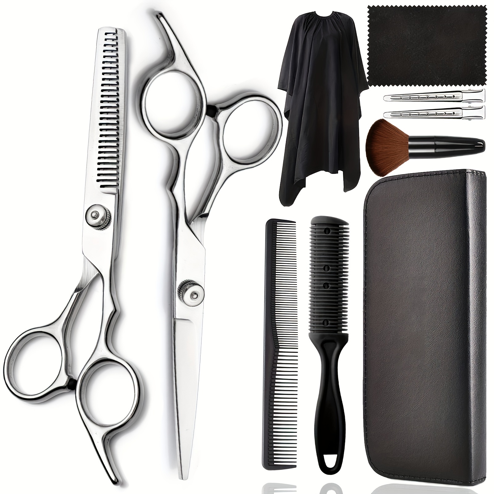 Kit de ciseaux de coiffure en acier inoxydable pour coiffeur