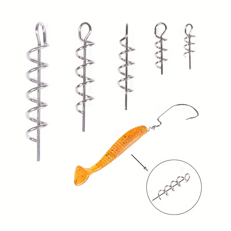 Spring Twist Lock Fishing Hook Centering Pin for Soft Lure Bait Worm Crank  100pcs 0.55inch - AliExpress