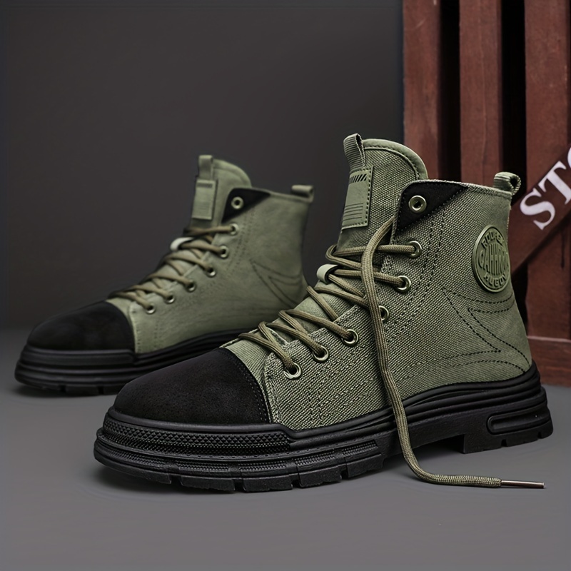 Green hot sale canvas boots