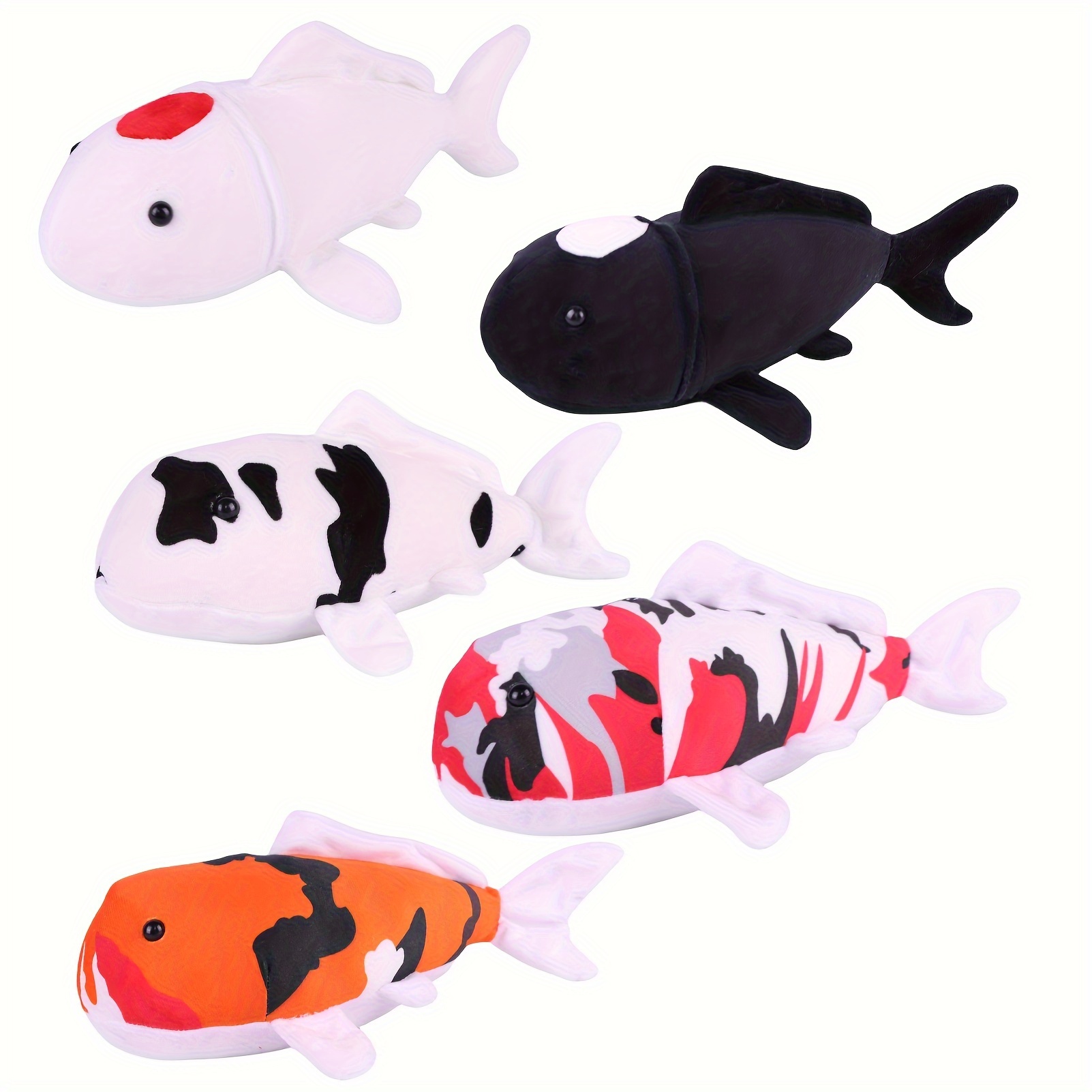 SSBSM Colorful Ribbon Cat Toy - Fish Shape Teaser Plush Toy for