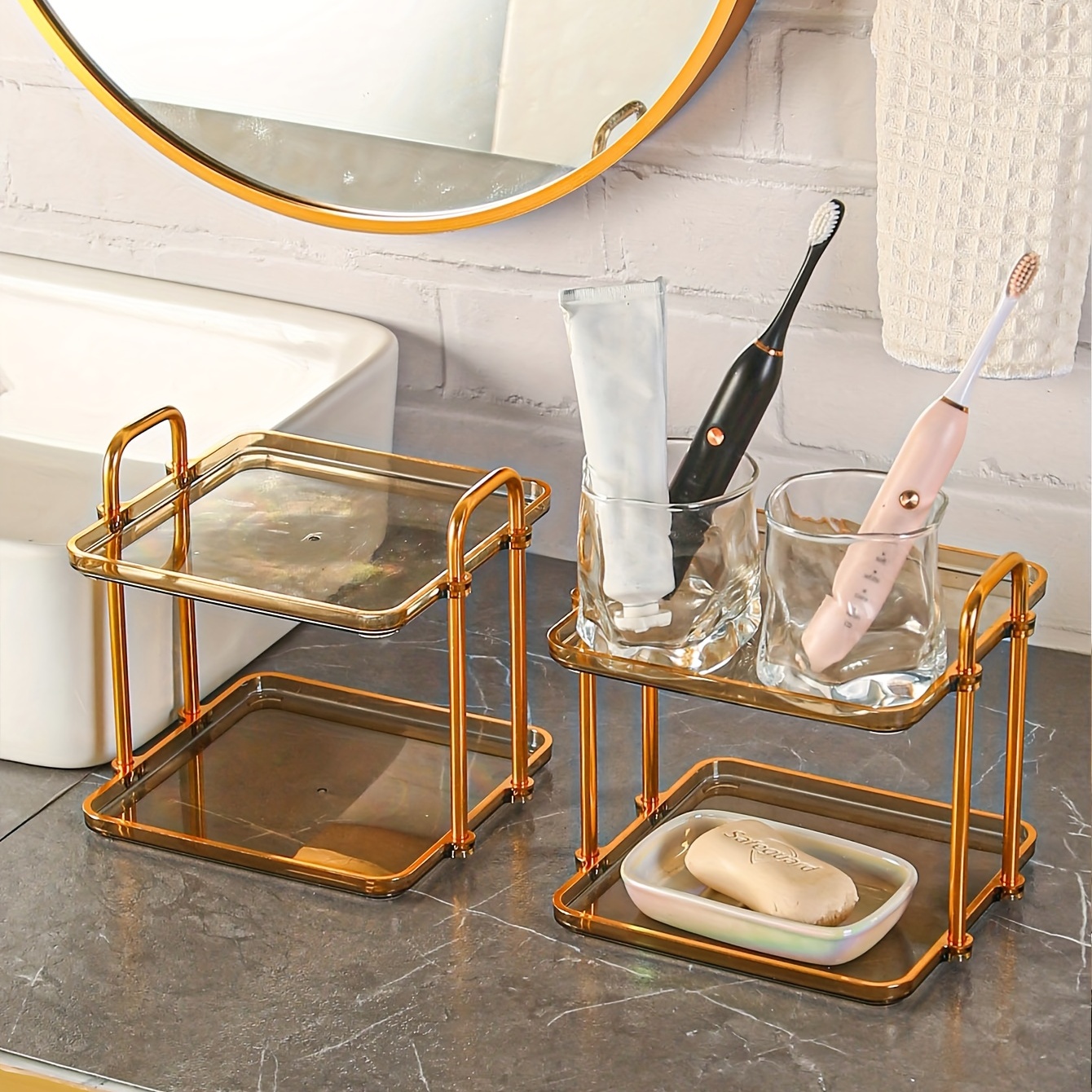 Bathroom Tray Marble Tray For Bathroom Counter Decor - Temu