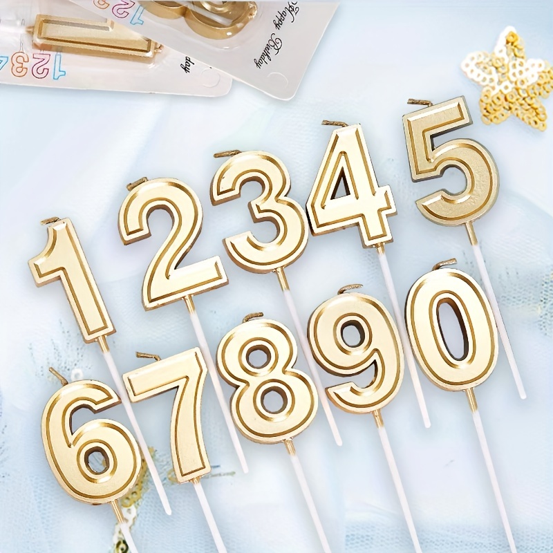 Gold Glitter Happy Birthday Cake Candles Number Candles Number 1 Birthday Candle  Cake Topper Decoration For Party Kids Adults | Fruugo ES
