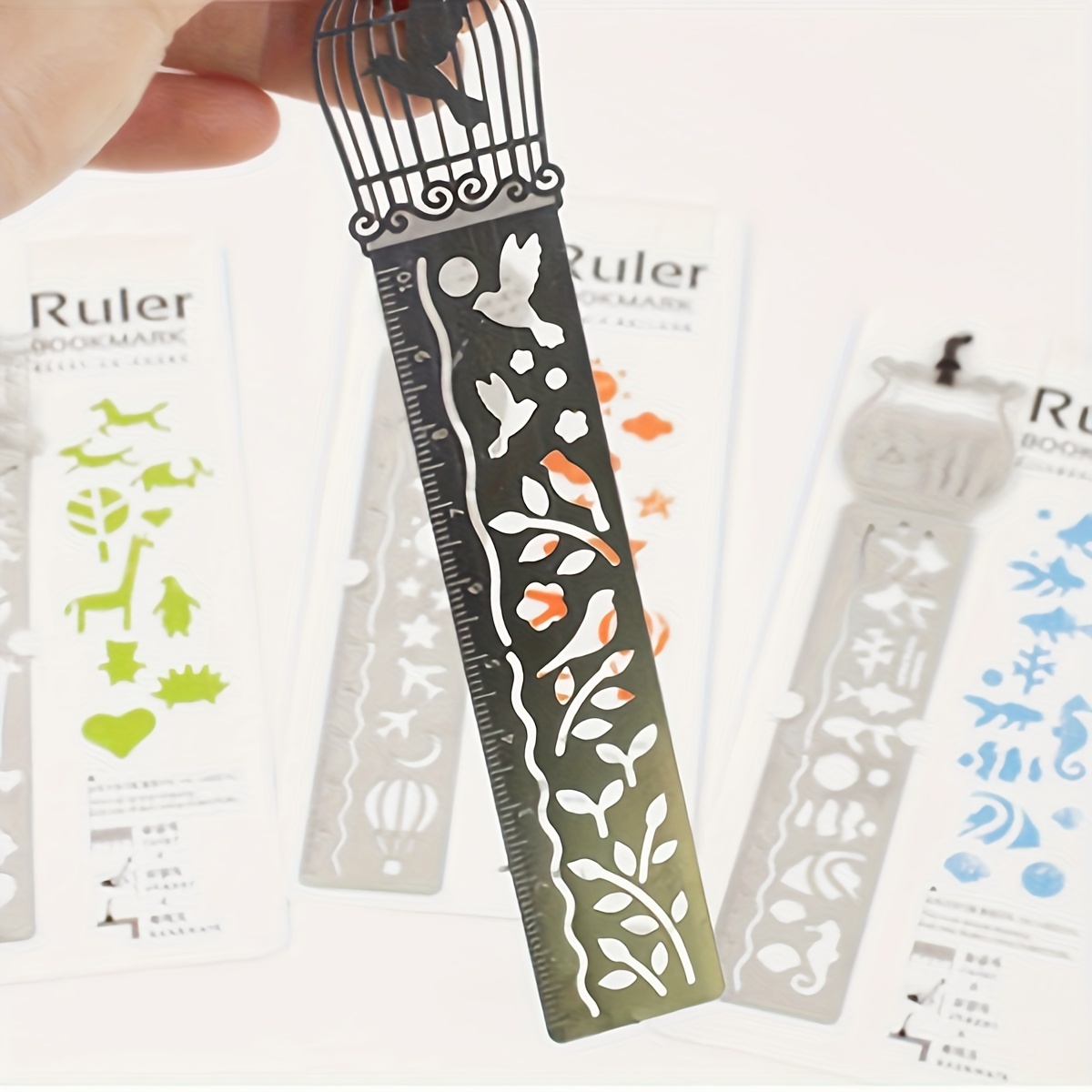 Metal Bookmark Ruler And Stencil