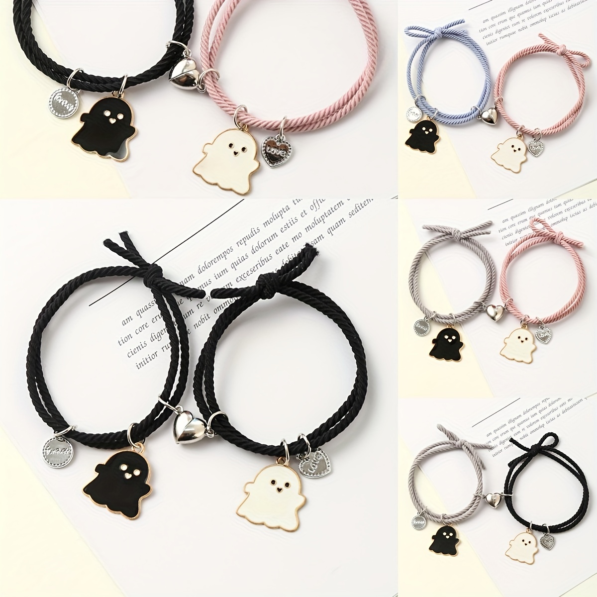 T-Hot Couple Bracelets Lock and Key Matching Bracelets for Him and Her Best Friends 2pcs Jewelry Sets Love Friendship Bracelets Gift, Optional Color