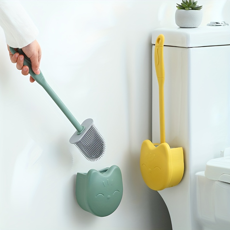 Wall-mounted Silicone Toilet Brush - No Dead Corners, Effortless Toilet  Cleaning! - Temu