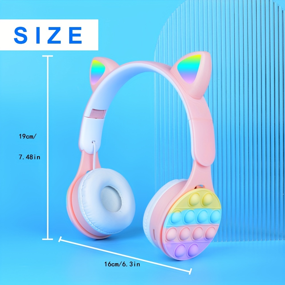 M6 Bubble New Cat Ear Headphones Foldable Retractable Breathable Lightweight Cute Wireless Earphones