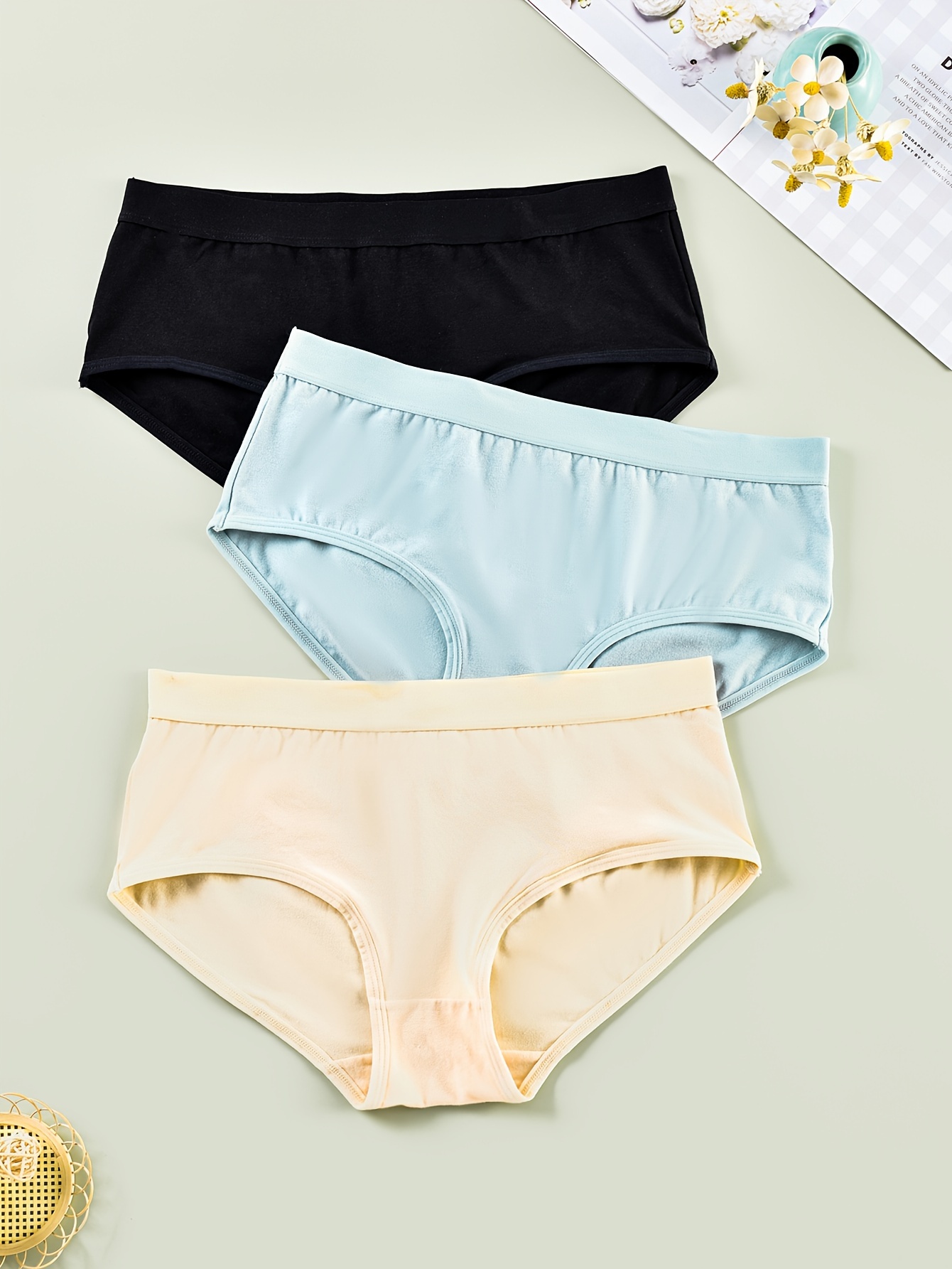 Plus Size Simple Panties Set Women's Plus Breathable Mid - Temu Canada