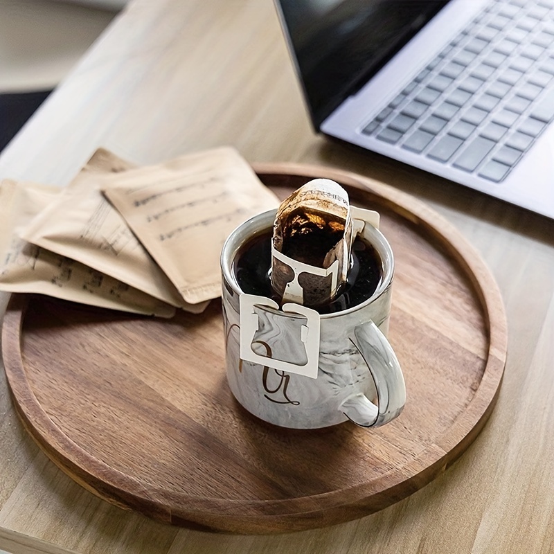 Plateau de petit déjeuner rond polyvalent créatif manche en bois