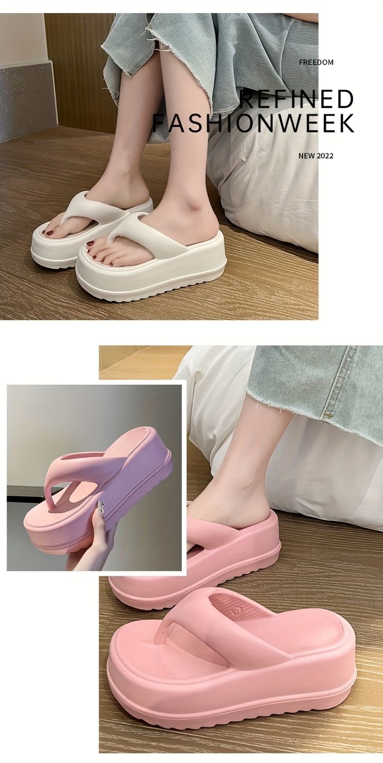   womens 7cm thick sole eva slide sandals open toe summer slippers with black white straps comfortable indoor outdoor use casual footwear   durable footwear Product details 6