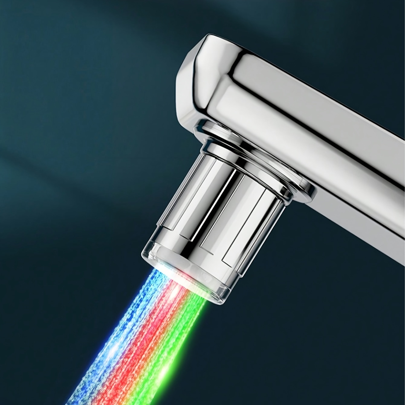 Automatique 3 couleurs changeantes LED lueur robinet robinet buse d'eau  lumineuse tête lumière bec de douche pour cuisine salle de bain bassin