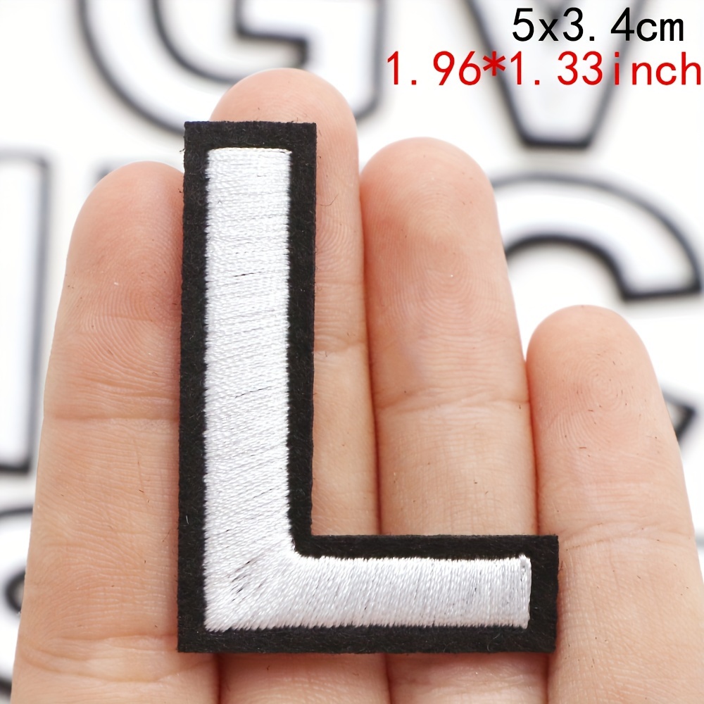7cm White / Red / Black Quality 3D Chenille Letter Patch Large Size Iron on  Towel Patches Sew on Alphabet Embroidery Clothes 
