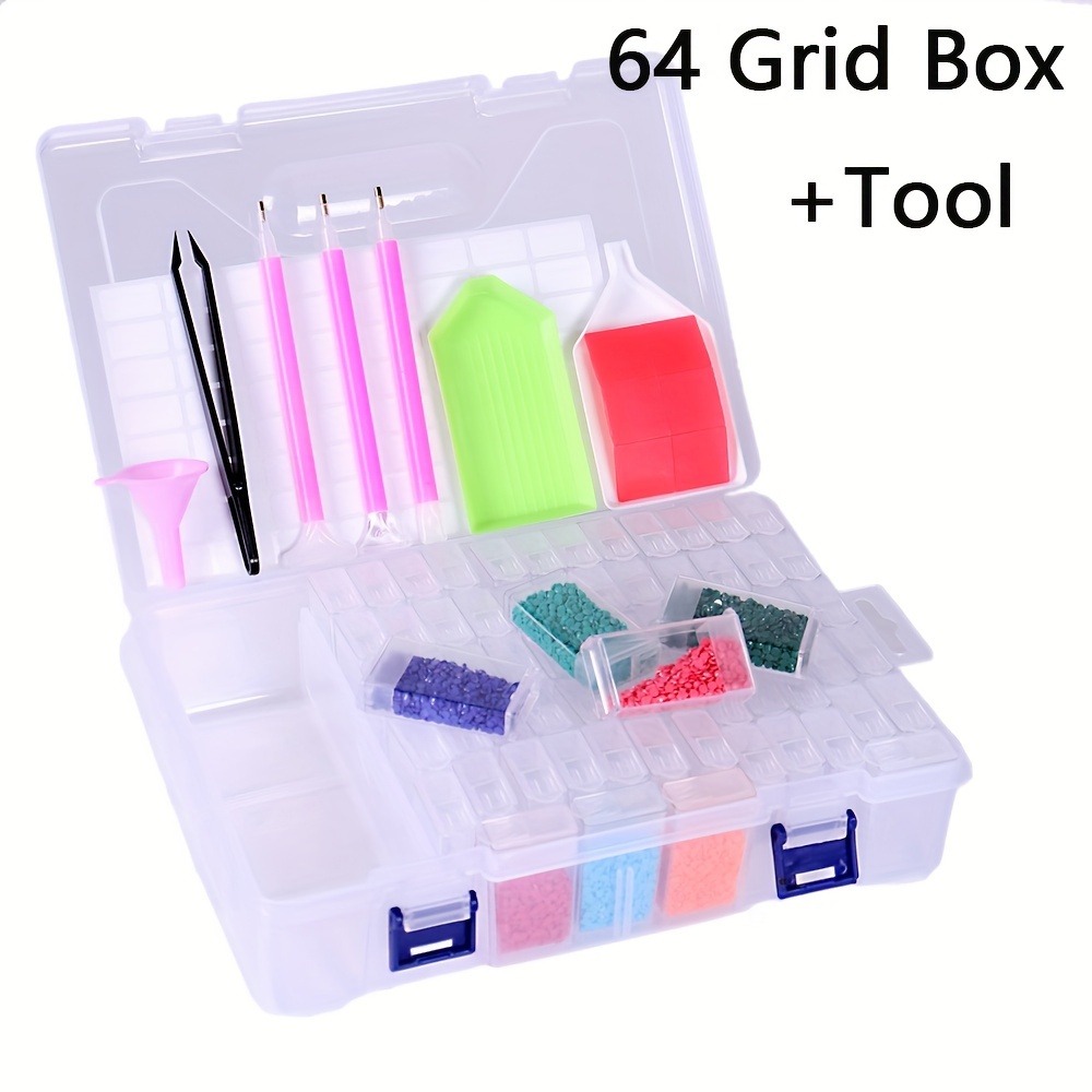 Diamond Painting Storage Containers, Bead Organizer Case with 108 Gird  Tools Box, Sticker Labels & Funnel Plate. Paint Art Accessories Holder for  DIY