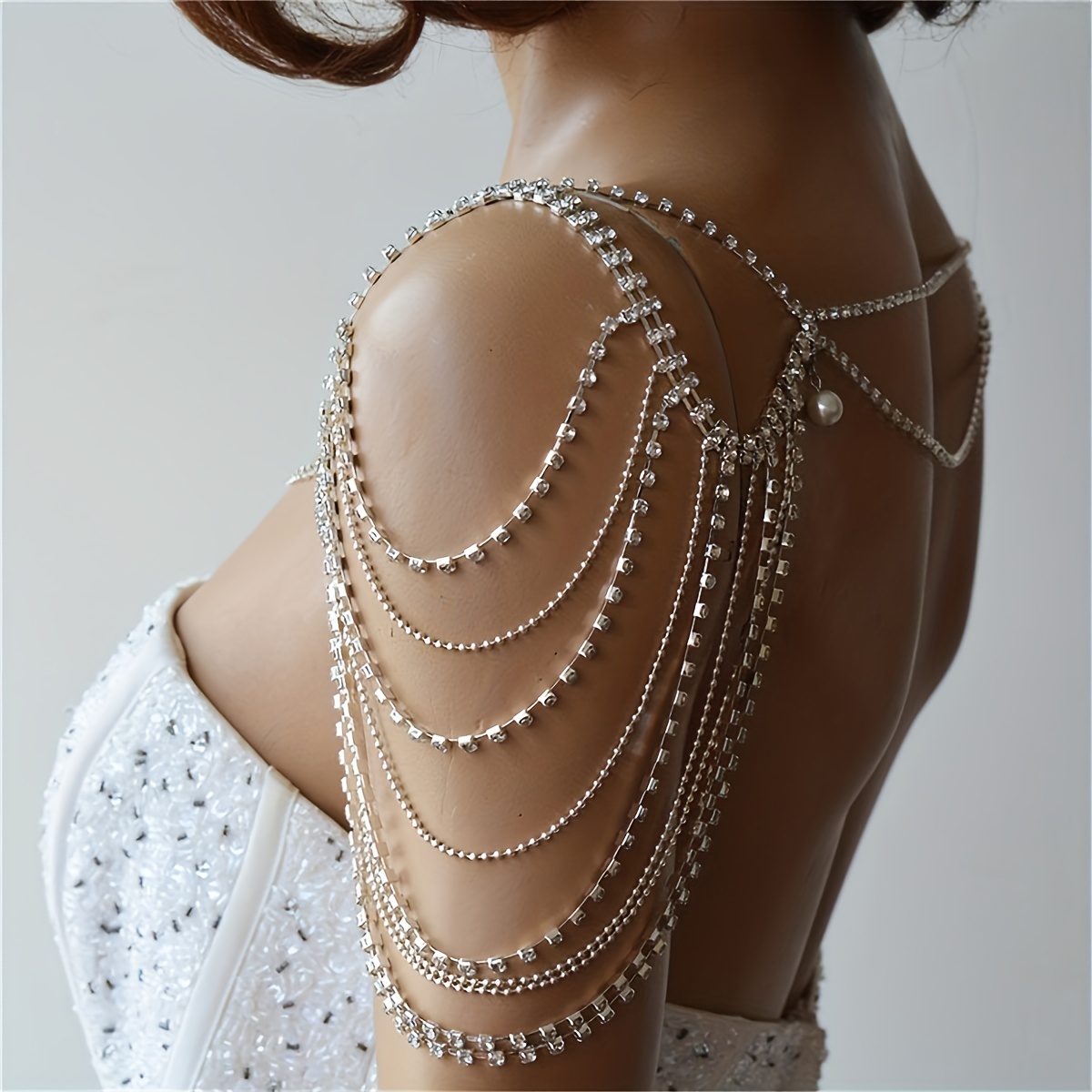 Vintage Ethnic Style Pearl Shoulder Chain For Women - Temu Australia