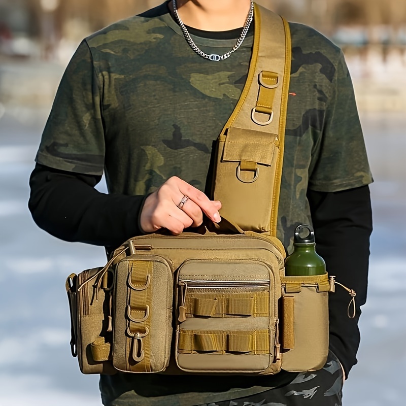Fishing Gear Shoulder Bag Chest Bag, Multifunctional Outdoor Sports Travel  Messenger Bag, Fishing Bag For Men And Women