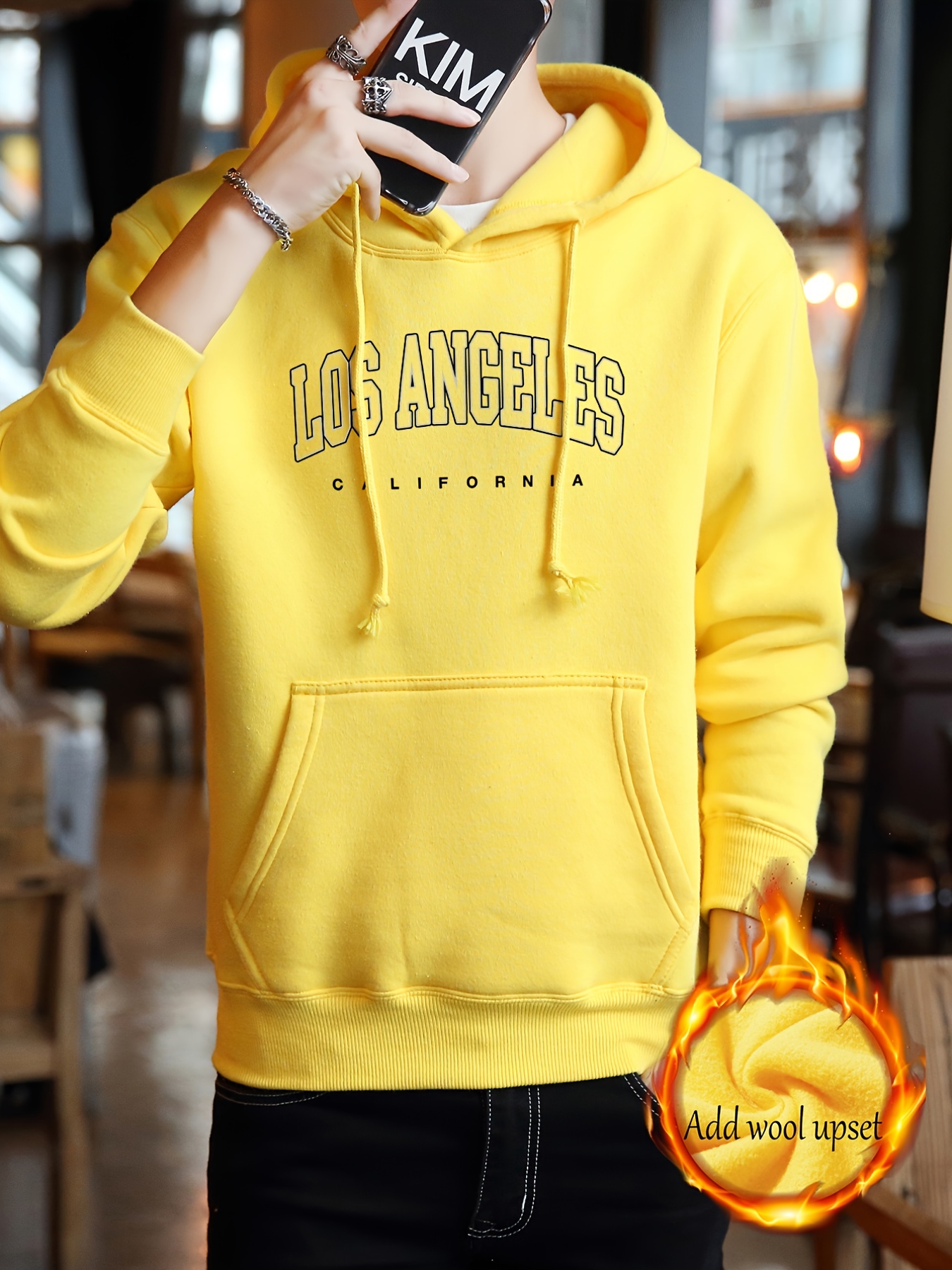 Long Sleeve Drawstring Pocket Casual Pullover Sweatshirt Men's