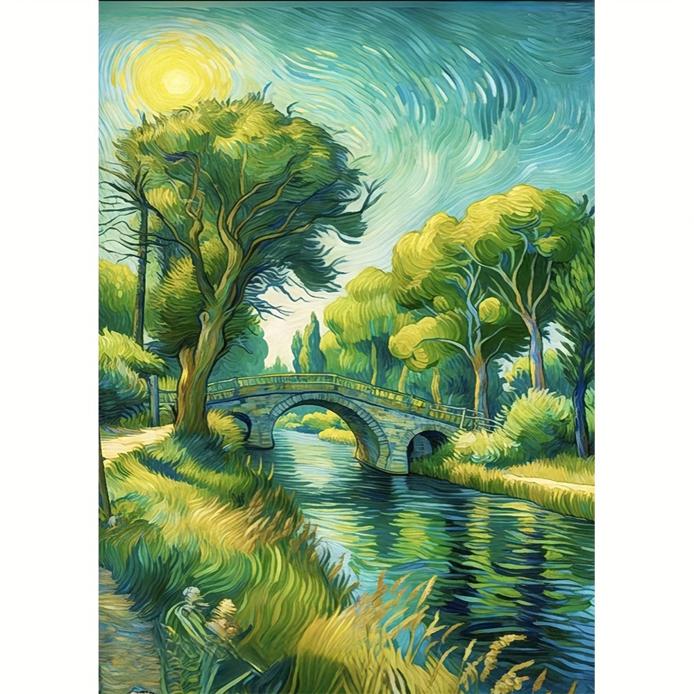 

1pc Large Size 30x40cm/11.8x15.7in Without Frame Diy 5d Diamond Painting, Green Scenery, Full Rhinestone Painting, Diamond Art Embroidery Kits, Handmade Home Room Office Wall Decor