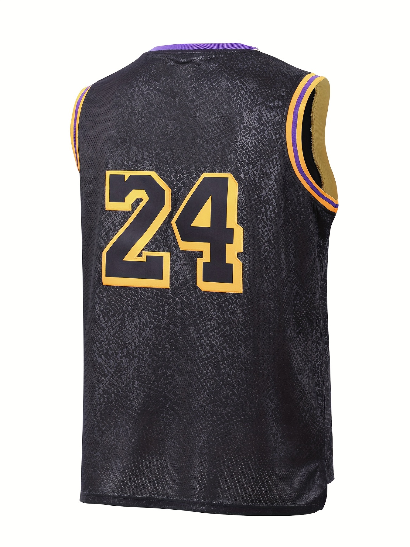 Men's Black Embroidered Basketball Casual Jersey Front And Back #24 Men's  Casual Fashion Jersey Size S-xxxl - Temu