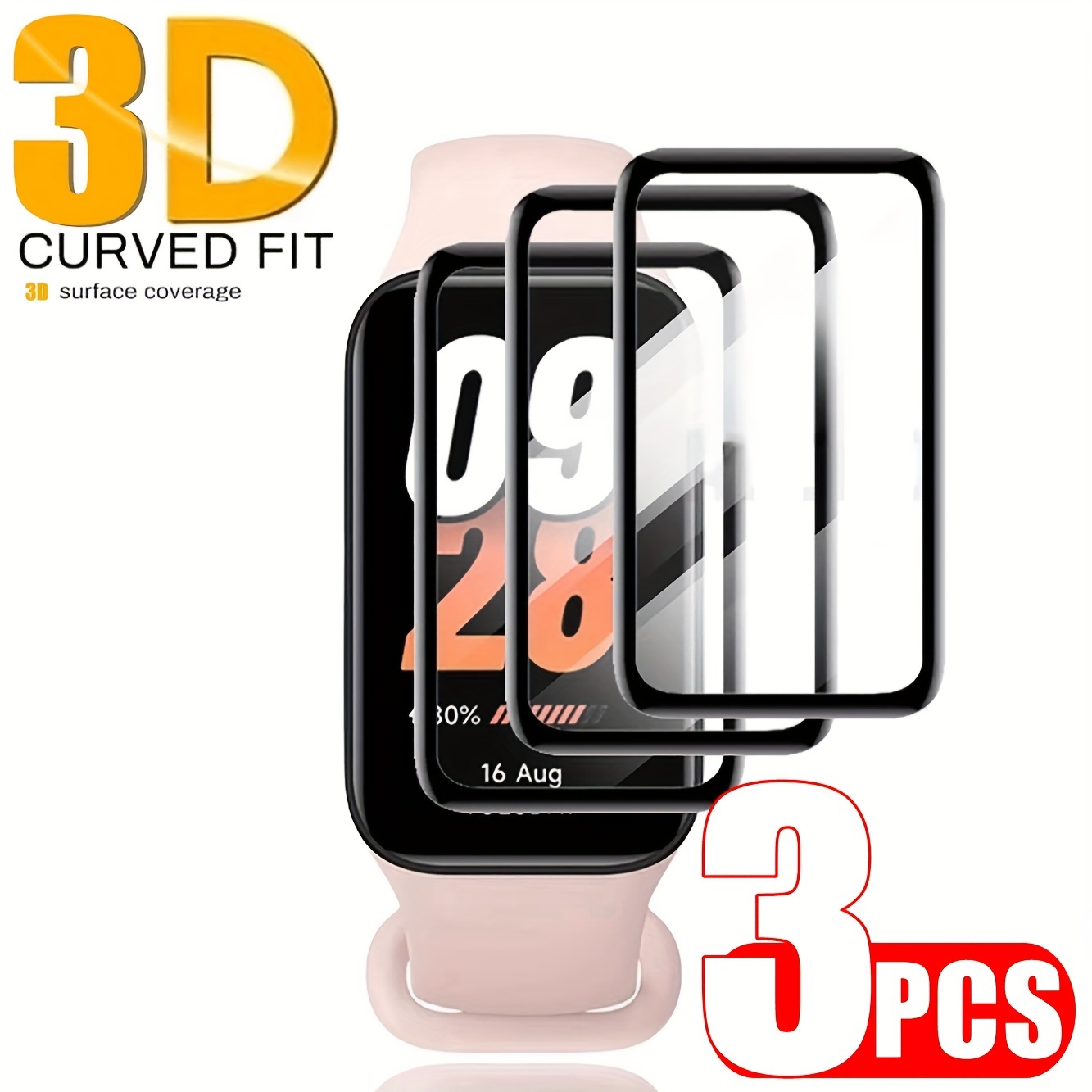  MIHENCE Screen Protector Compatible for Xiaomi Mi Band 8 Pro  Smartwatch, 9H Tempered Glass Protective Film Compatible for Mi Band 8 Pro  Fitness Traker Smart Watch (3PCS) : Cell Phones & Accessories