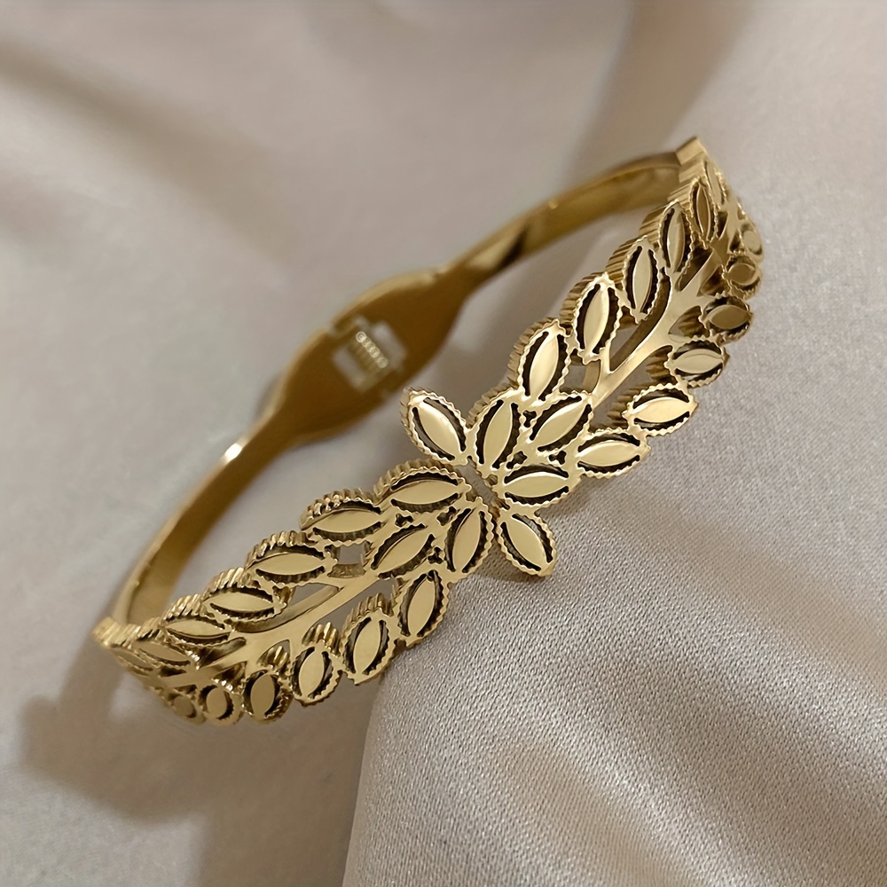 1pc 18k gold plated stainless steel bracelet for men women