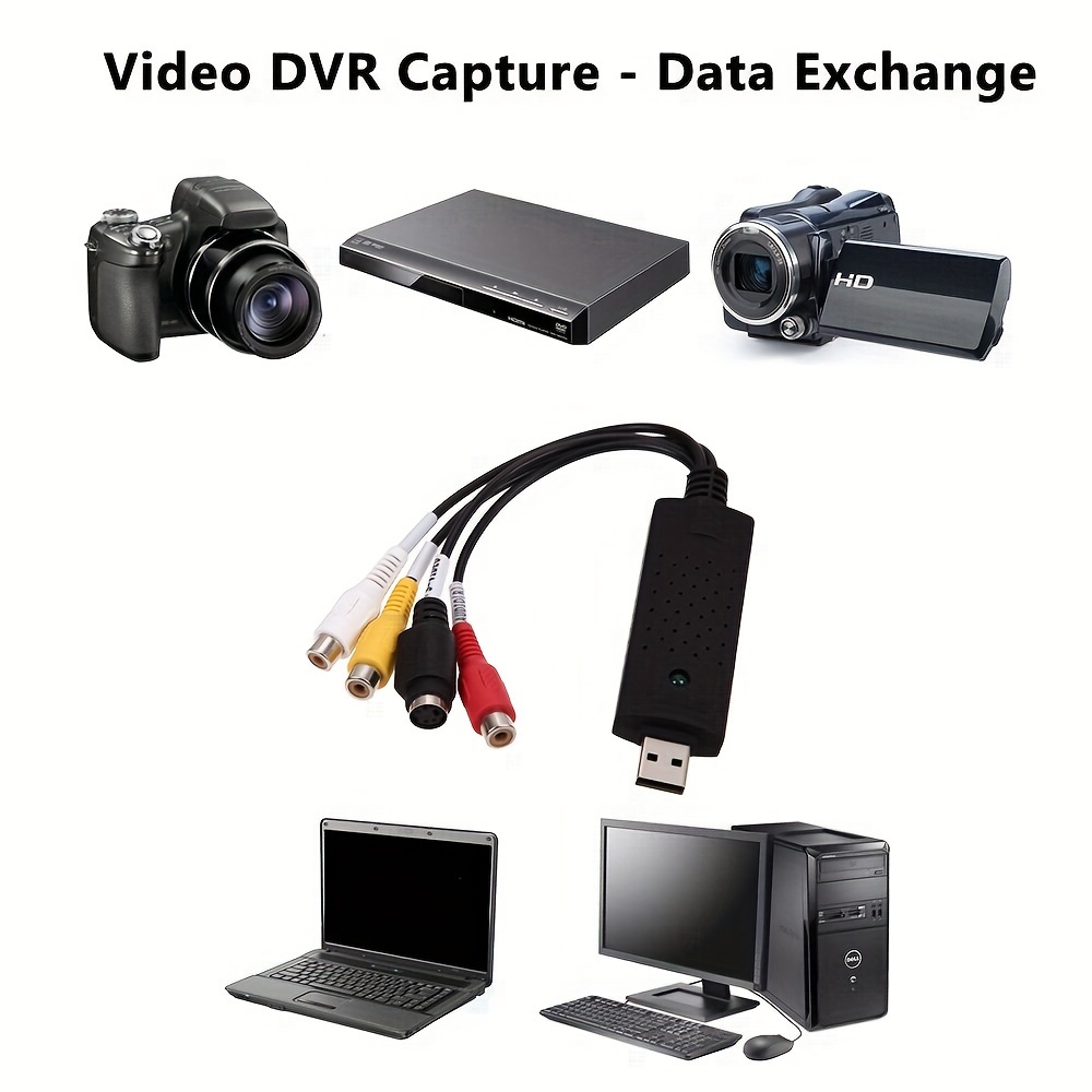 Convertisseur VHS vers numérique carte de capture vidéo USB - Temu