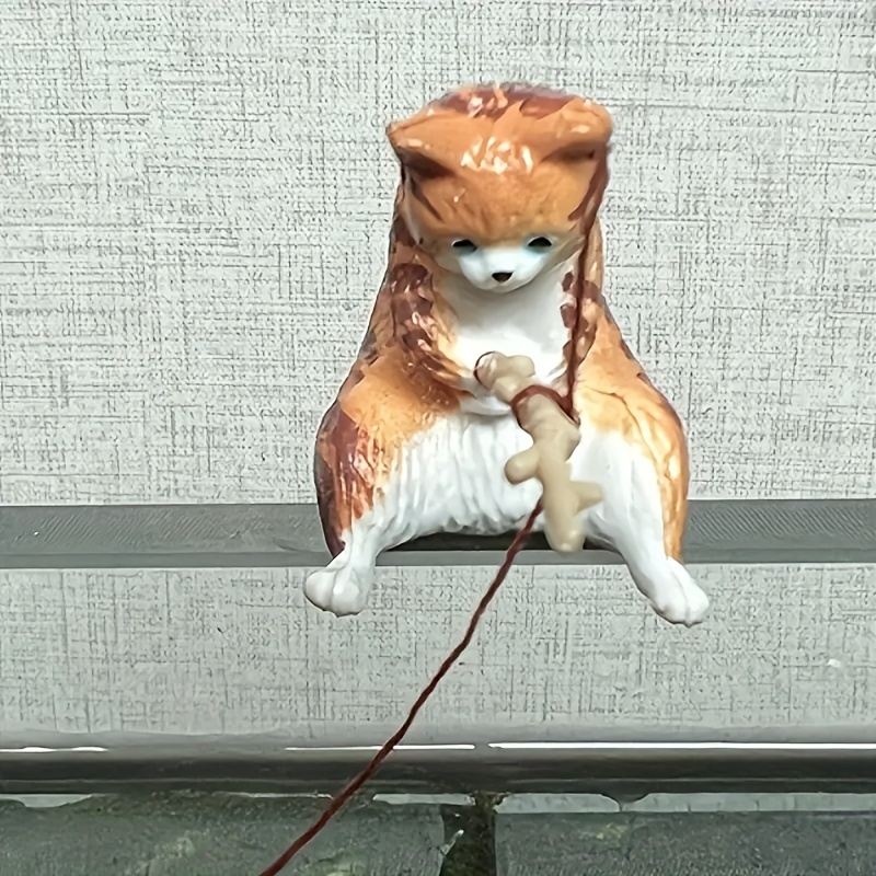 Kjøp Mayitr Aquarium Cat Fishing Figure Mini Søt Statue Fish Tank
