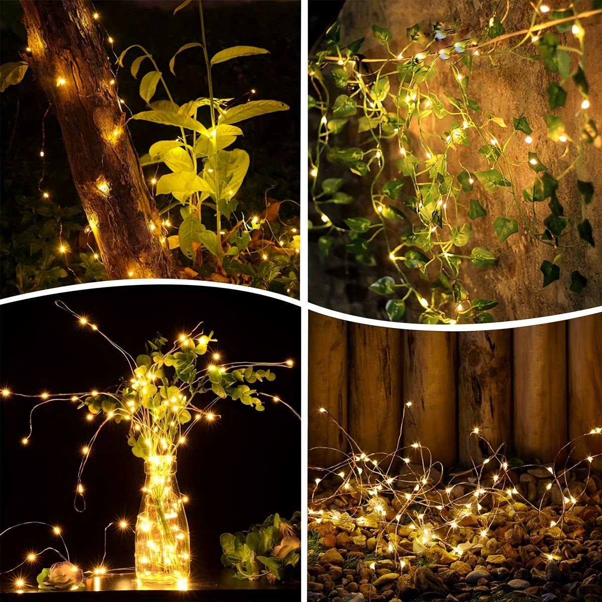 Solar String Lights Outdoor, 4-Pack Each 72FT 200 LED, Solar Twinkle Lights  Outdoor Waterproof with 8 Modes, Copper Wire Solar Fairy Lights for Tree