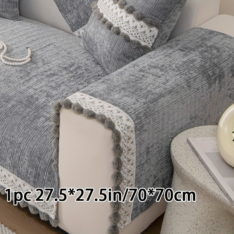 TEMU 1pc Cat-scratch-resistant Chenille Ball Sofa Cushion, Universal High-end Sofa Cover, Sofa Slipcover, Sofa Throw Blanket, 2025 New Model