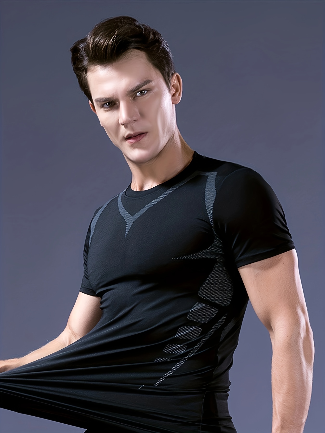 EQWLJWE Men's Compression Shirt Cool Dry Athletic Baselayer Workout Short  Sleeve Muscle Shirts