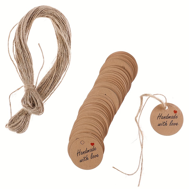 Handmade With Love Labels Hang Tags Blank Kraft Paper With - Temu