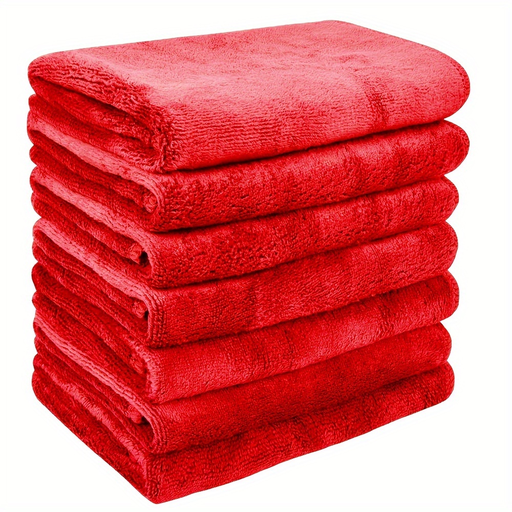 

7 Packs Red Soft Washcloths Quick Drying Face Towel Reusable Makeup Remover Cloths Microfiber Facial Cloths For Washing Face Makeup Washcloths
